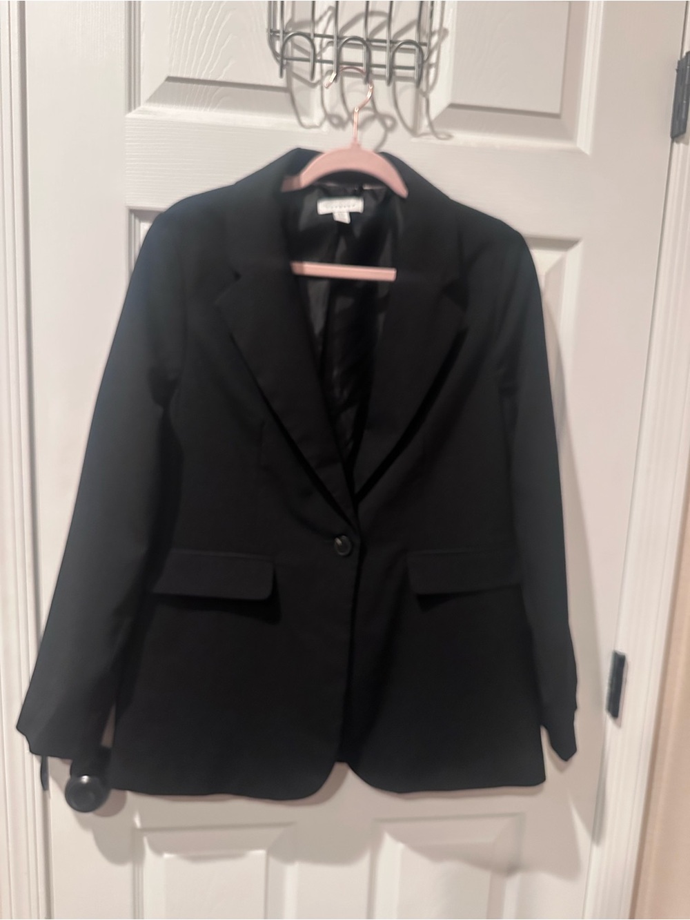 Topshop Black Single-Button Tailored Blazer